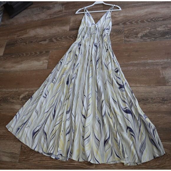 Lusana x Anthropologie Women's Sz Small US 4 Marbled Strappy Midi Dress - Picture 1 of 10